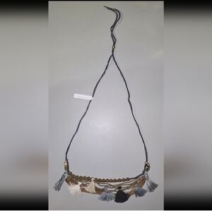 New Anthropologie Multi Strand Multicolor Dancing Tassel Necklace